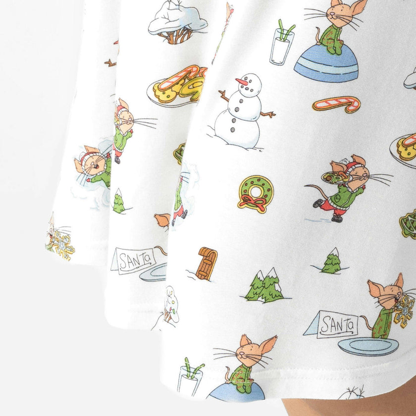 If You Give A Mouse A Cookie Christmas Bamboo Girls' Long Sleeve Dress