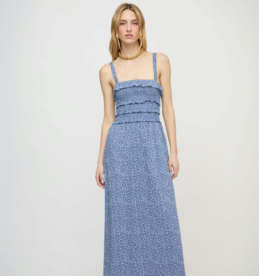 The Analiese Nap Dress - Cornflower Ditsy Thistle