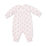 Rose Bow Lattice - Smocked Long Sleeve Romper