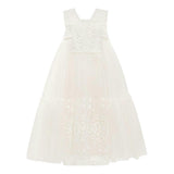 White Embroidered Tulle Dress