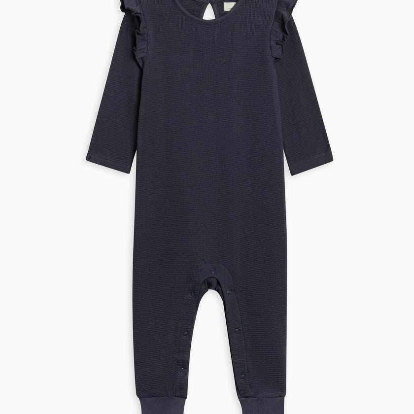 Mila Waffle Knit Flutter Sleeve Romper