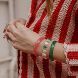 Christmas Tree Glitter Pink Glitter Green Bangles