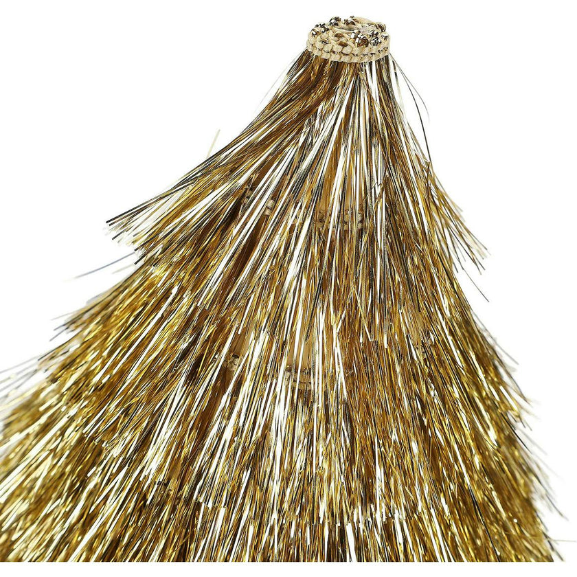 Packed Party Golden Girl Mini Gold Fringe Party Hats Set of 4 - Metallic Gold Fringe Mini Hats with Elastic Strap for Birthdays and Celebrations, One Size