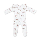 Explorer Puppy Pink - 2 Way Ruffle Sleeve Zipper Footie