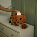 Handcrafted - Pumpkin Face Basket - Rattan Wicker