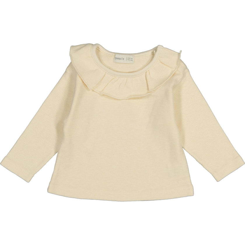 Long Sleeve T-Shirt with Ruffled Collar