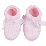 Lace Detail Knitted Booties in Light Blue (0-6mths)