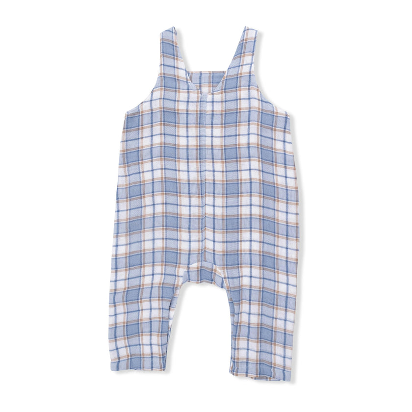 Western Boot Plaid - Crew Neck Tee with Overalls