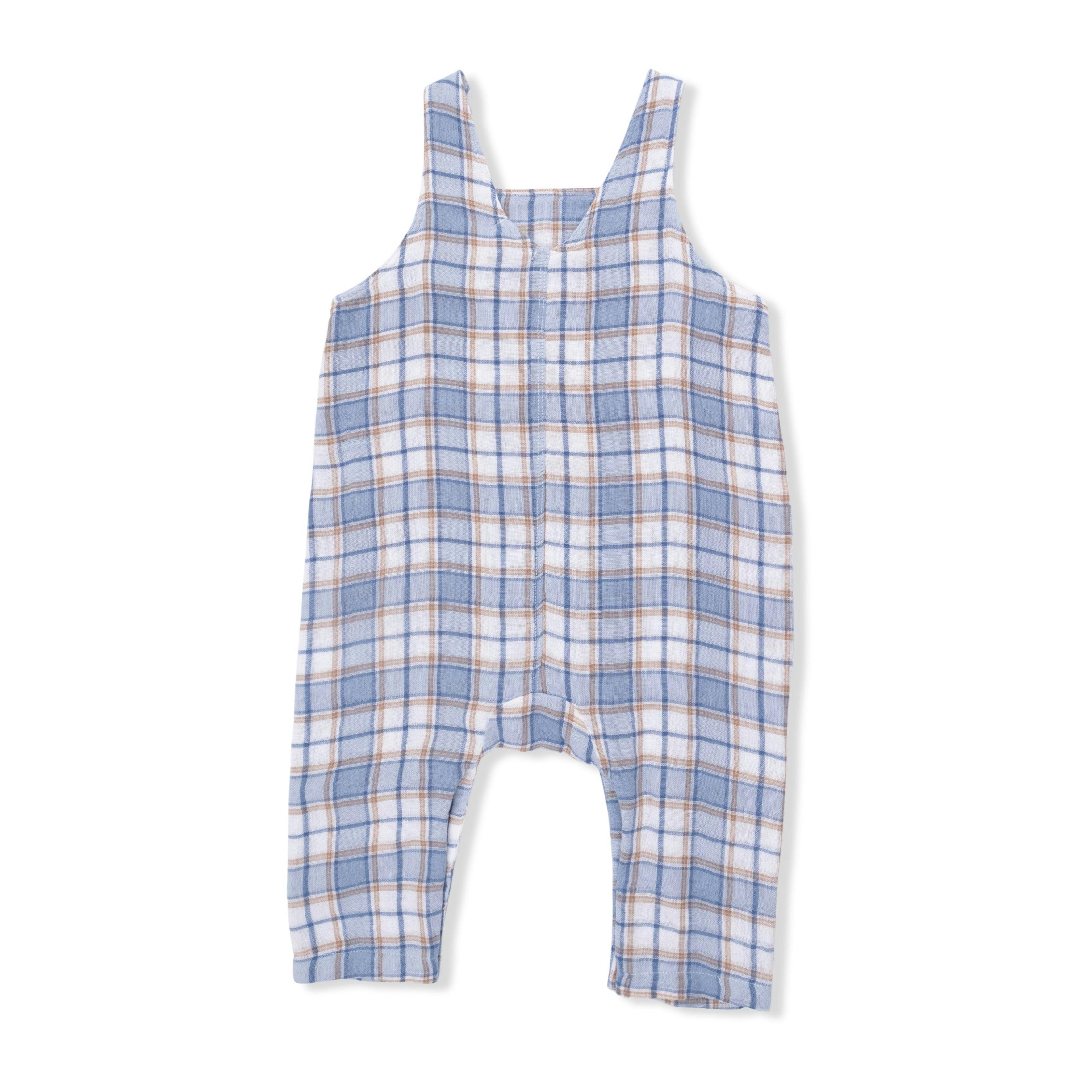 Western Boot Plaid - Crew Neck Tee with Overalls