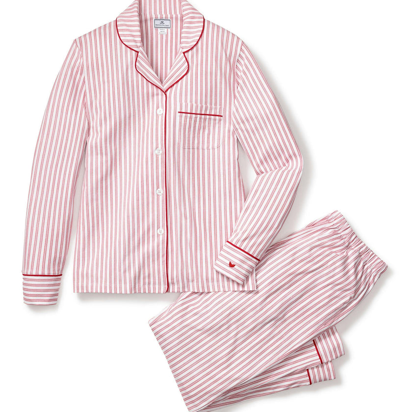 Women's Pima Pajama Set in Antique Red Ticking
