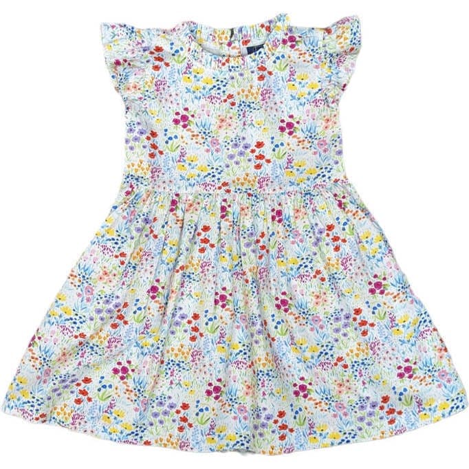 Spring Flowers Ruffle Dress