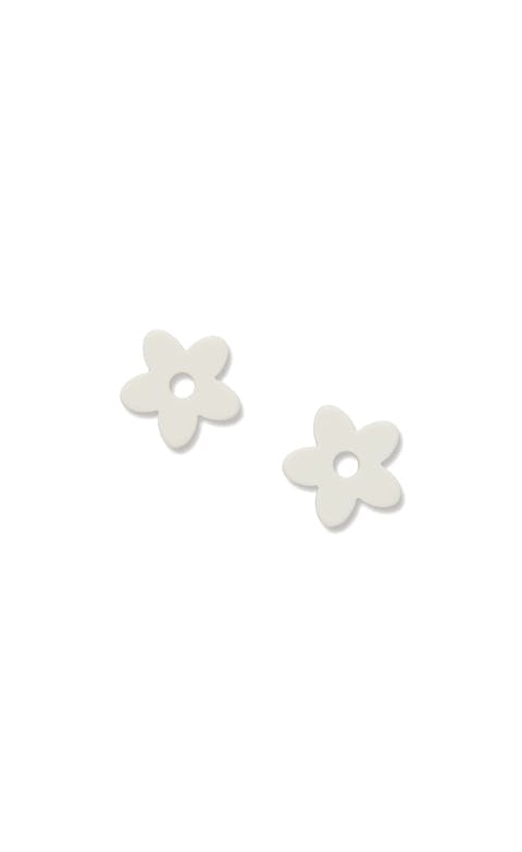 Petite Flower Charms in White Matte