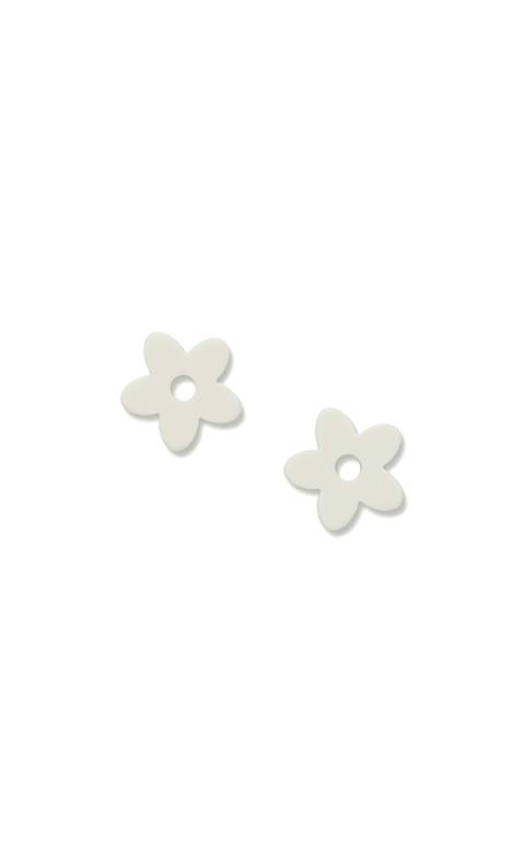 Petite Flower Charms in White Matte
