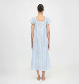 The Therese Nightgown - Blue Petal Stripe