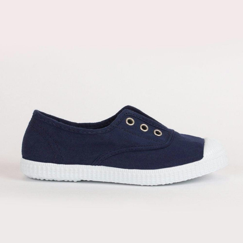 Hampton Canvas Plum Plimsolls in Navy
