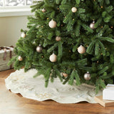 Handmade Pastel Snowflakes Linen Christmas Tree Skirt Natural 60" Arcadia Home