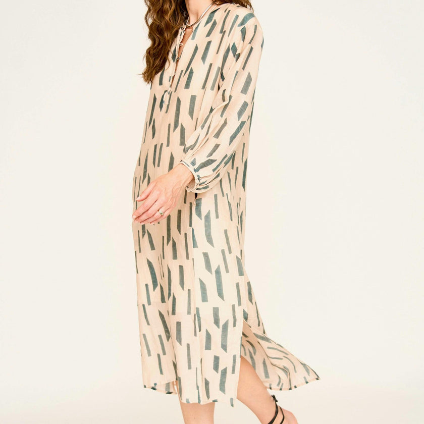 Kona Caftan in Parchment Rainfall