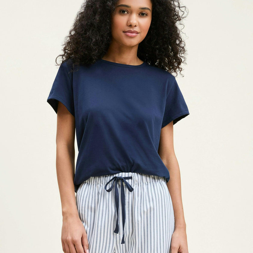 Women's Pima Essential Crew Neck Tee in Navy