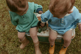 Graham Romper in Dusk Blue