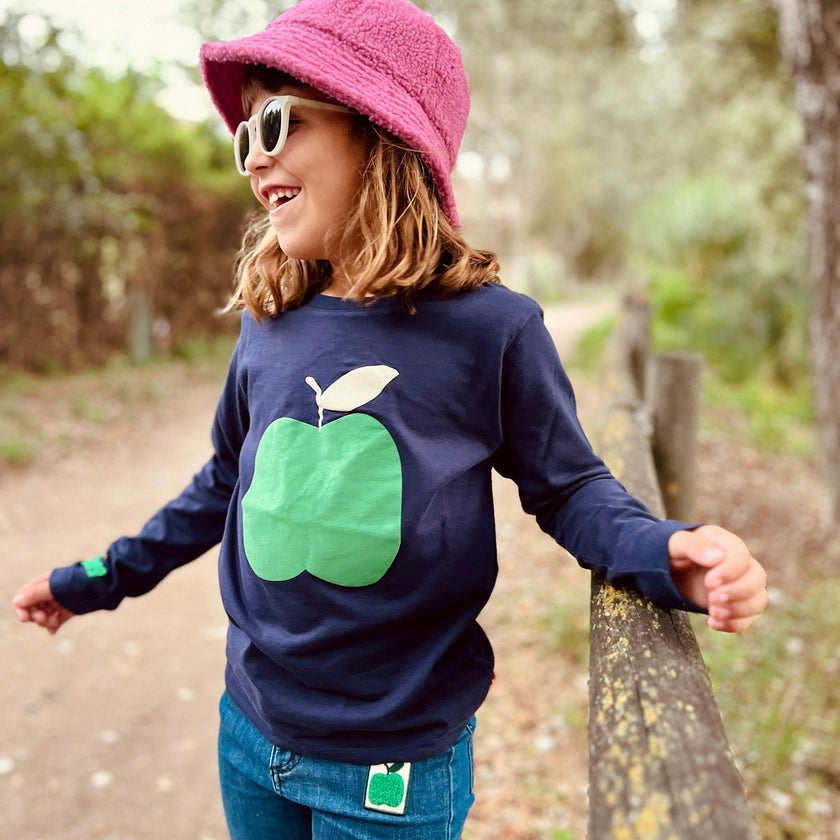 Recycled Denim Apple Patch Kid Pant