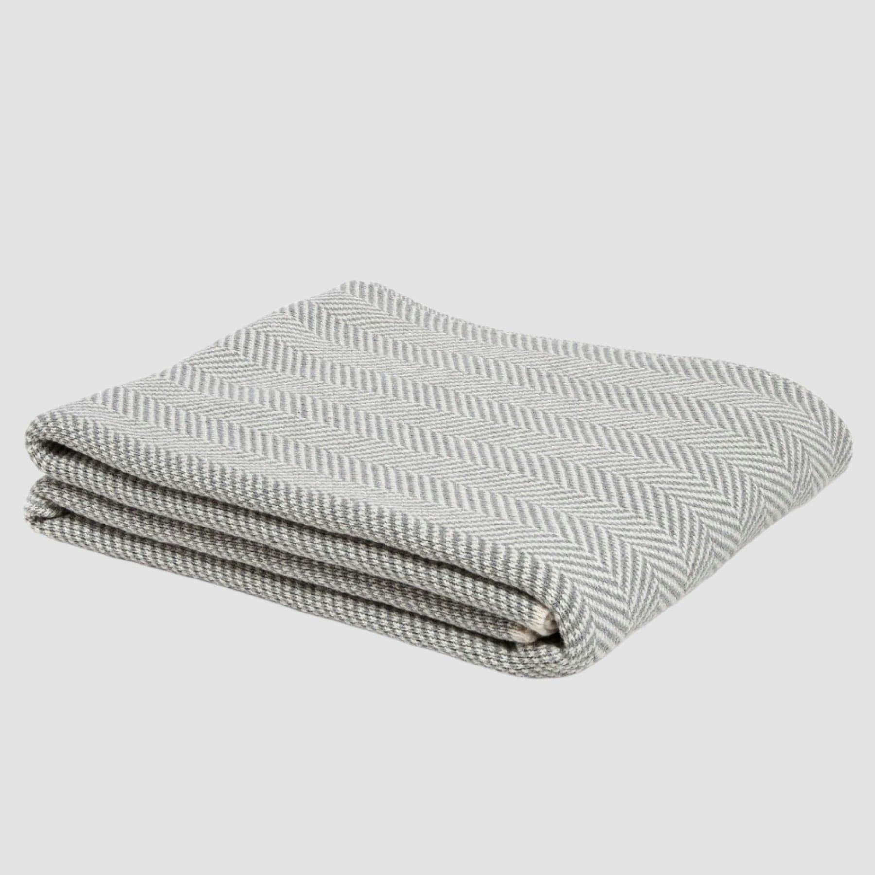 Cotton Sustainable Knit Throw Blanket - Herringbone