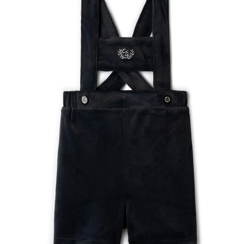 Crest Embroidery Shorts Overall