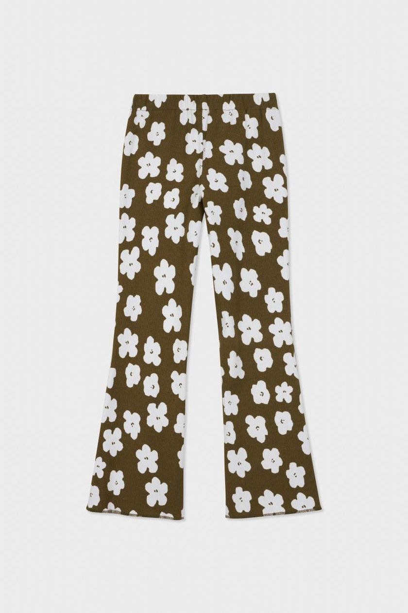 Organic Cotton Blend Flare Ribbed Pant