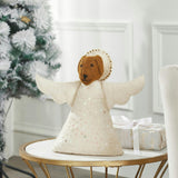 Brown Dog Angel Handmade Felt Christmas Tree Topper