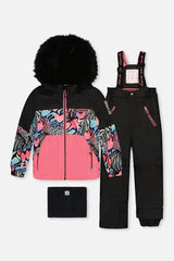 Two Piece Play Snowsuit Black Zebra Print With Black Pants