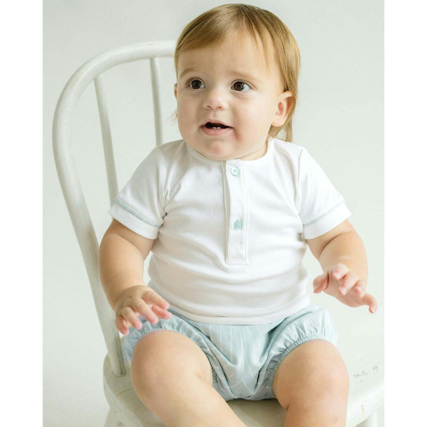 Linen Diaper Cover - Lt.Blue Striped