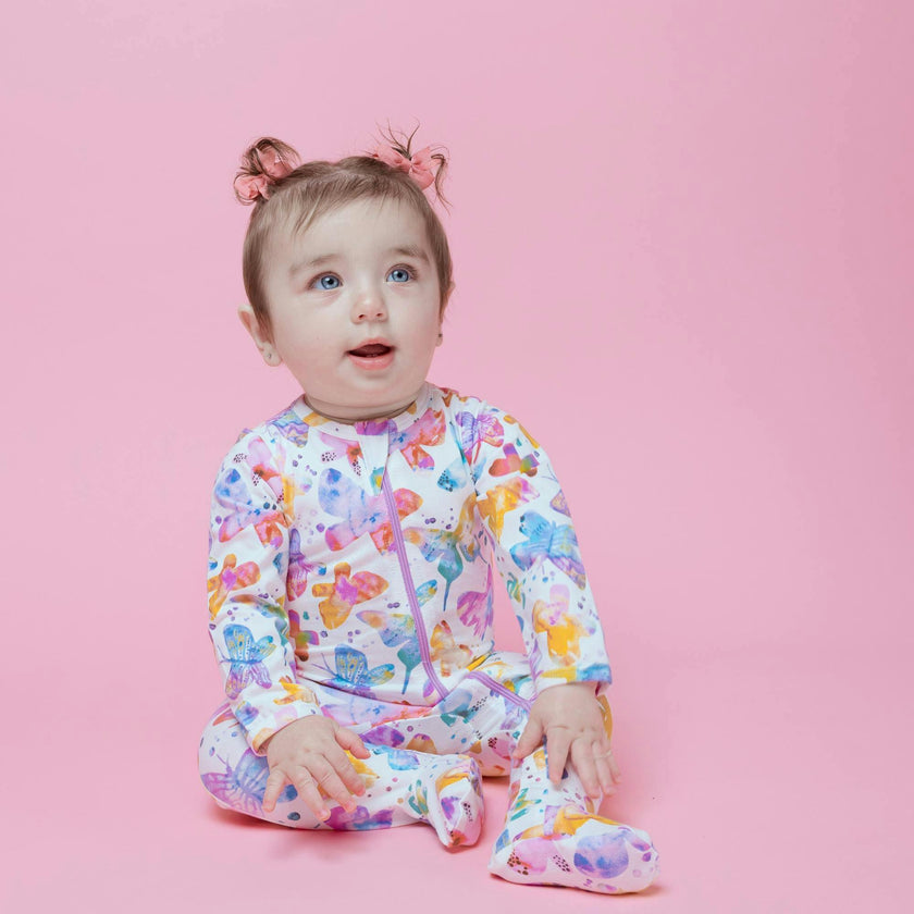 Zipped Long Sleeve Footed Onesie