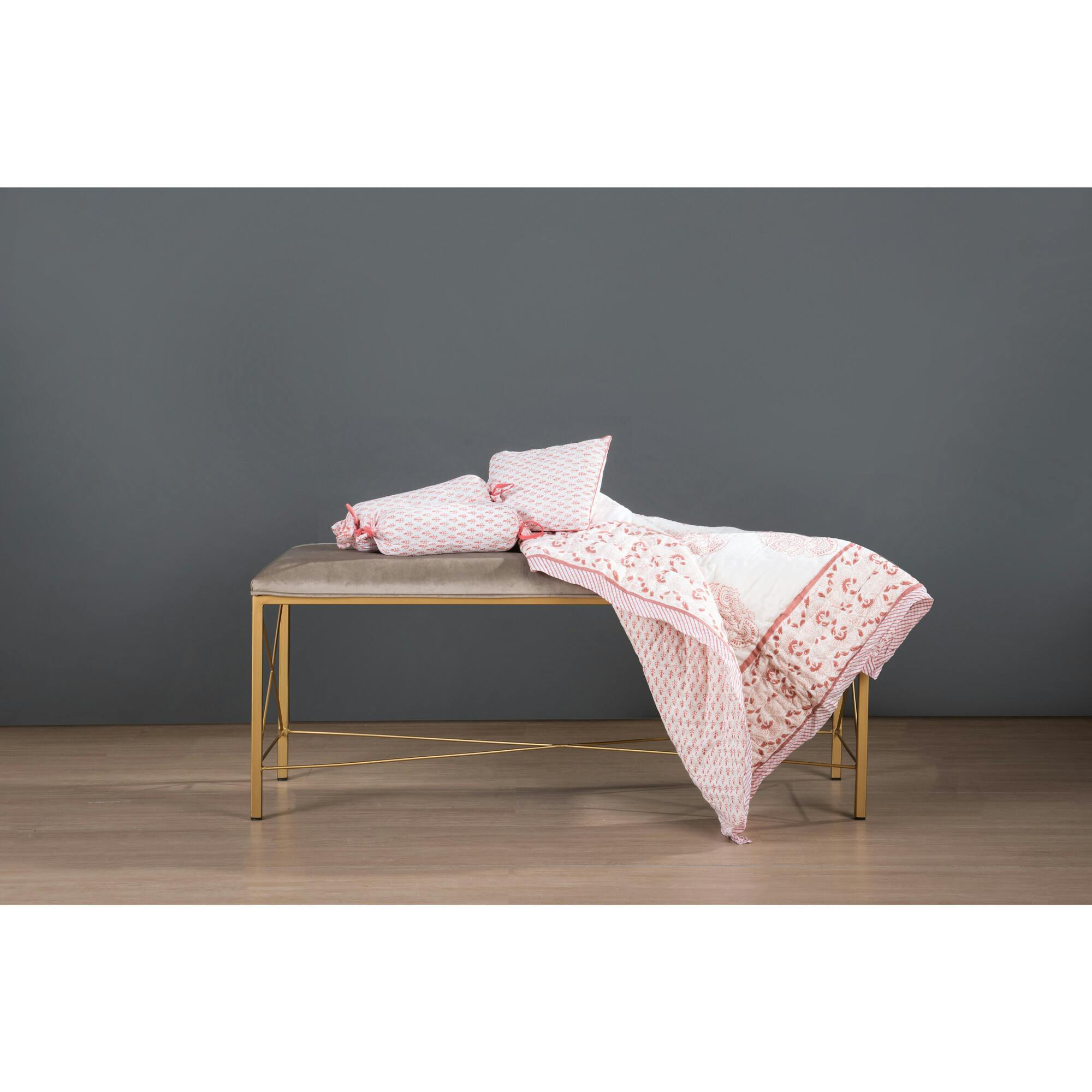 Block-Printed Cotton Crib Quilt