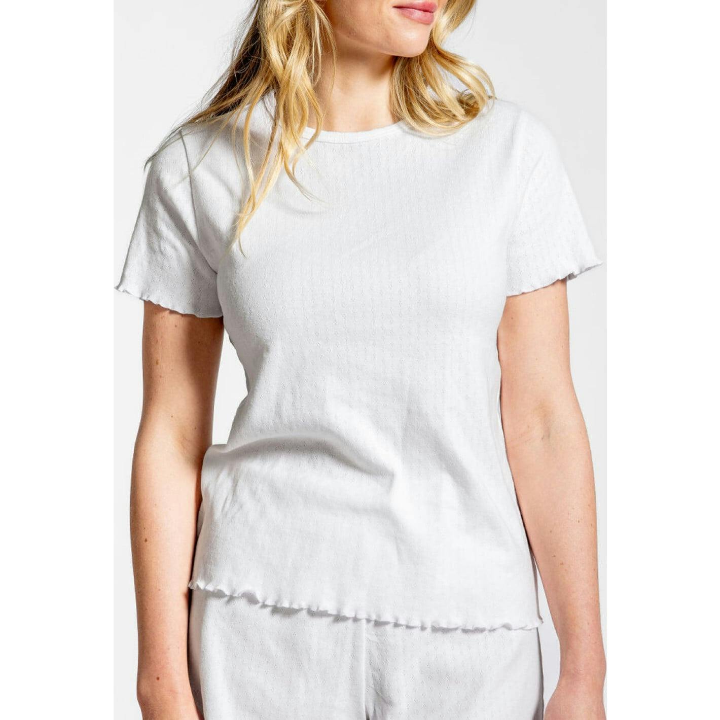 Women's Pima Pointelle Shirt & Short Pajamas Set