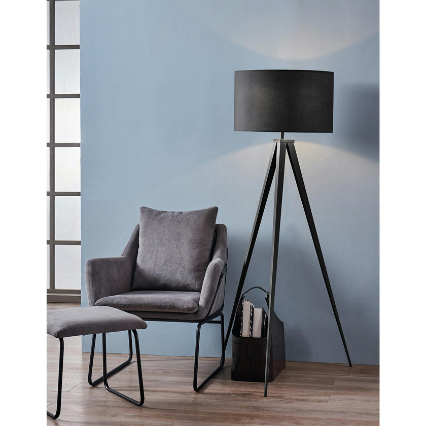 Romanza 61.81" Postmodern Tripod Floor Lamp with Drum Shade
