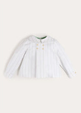 Hampton Stripe Button Detail Long Sleeve Shirt in Green (12mths-3yrs)