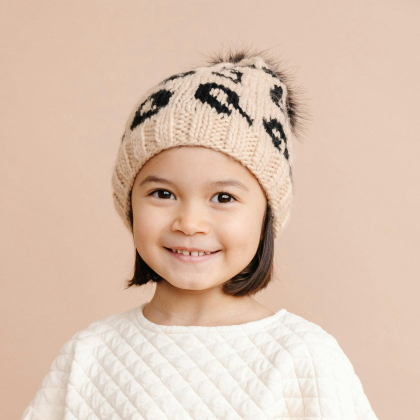 Cheetah Hat - Latte/Black