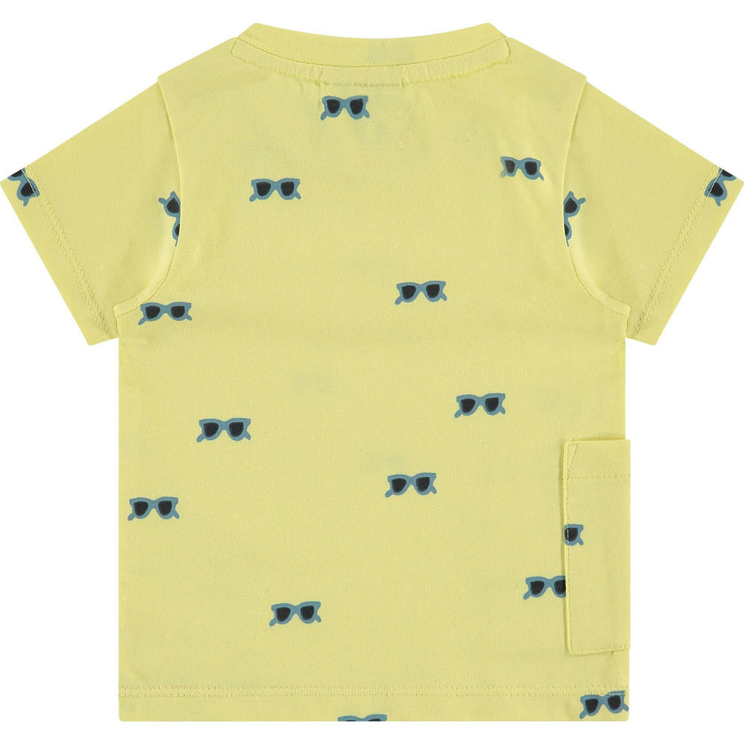 All-Over Sunglasses Graphic Print Enlarged Side Pocket T-Shirt