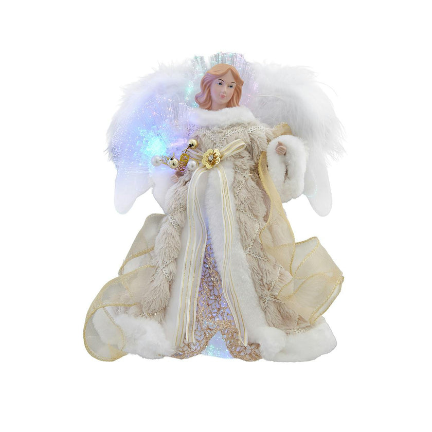 Kurt Adler 12-Inch Fiber Optic LED Angel Tree Topper