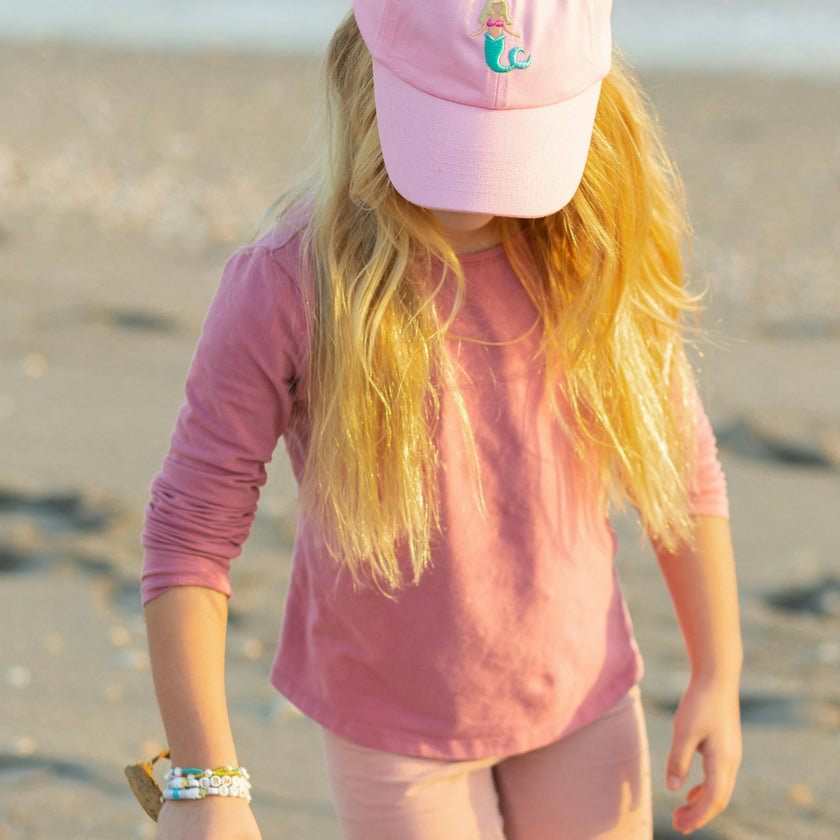 Pink Mermaid Bow Baseball Hat (Baby/Toddler, Youth)