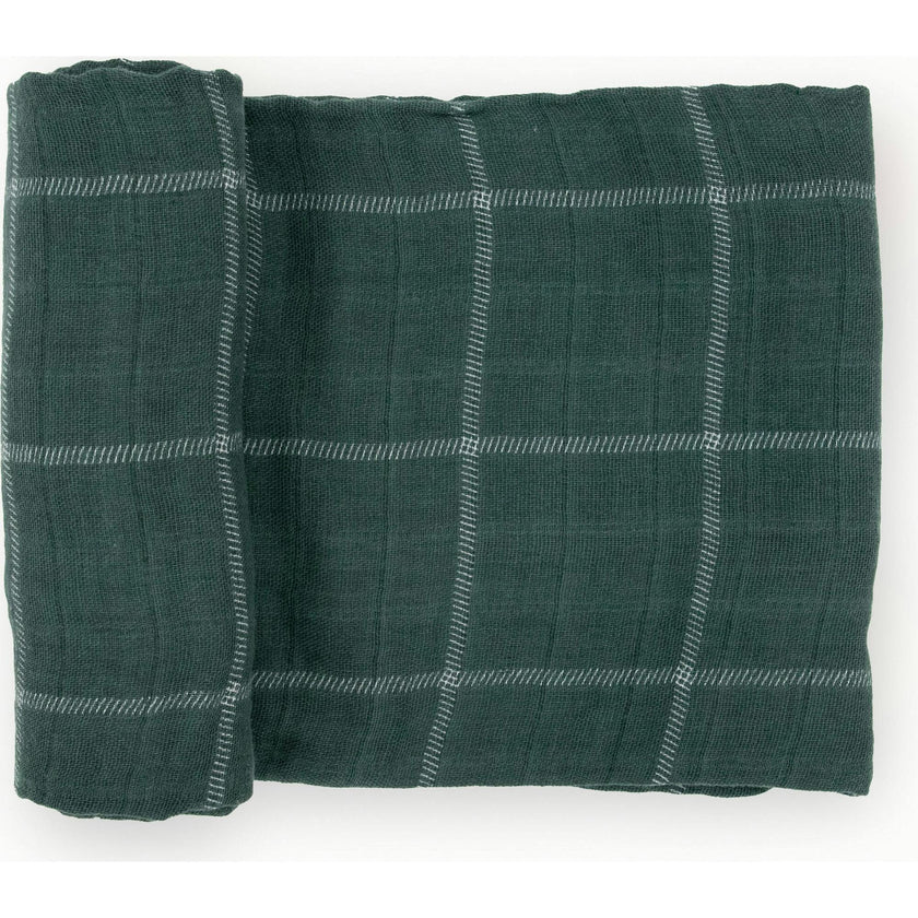 Cotton Muslin Swaddle Blanket - Evergreen Plaid