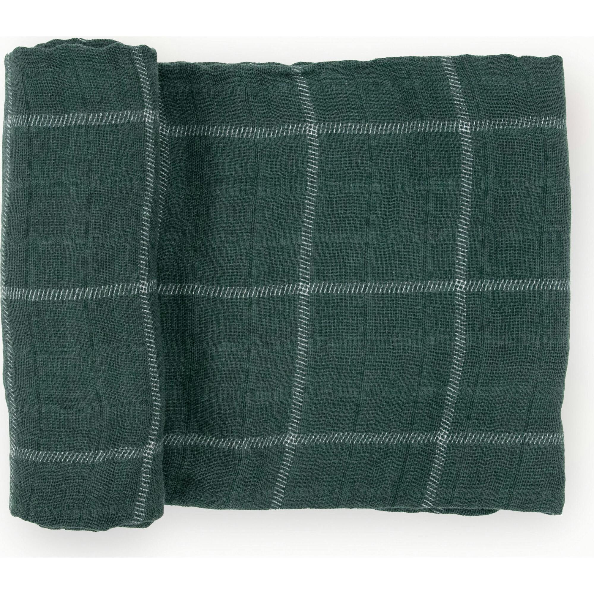 Cotton Muslin Swaddle Blanket - Evergreen Plaid