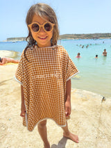 Original Round Sustainable Sunglasses | Bio-Based Bendable Polarized | Sienna Gingham