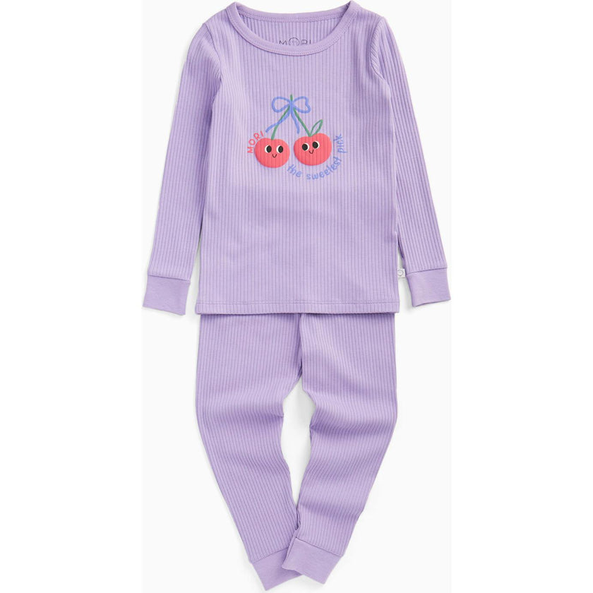 Cherry Ribbed Pajama Set