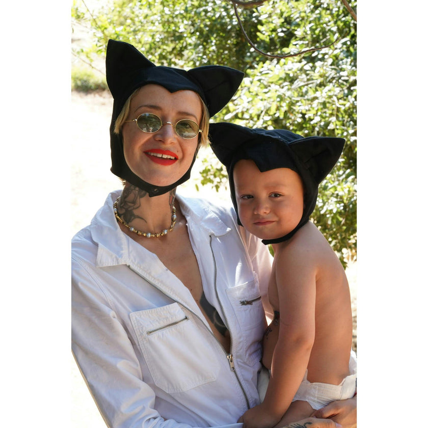 Adult Black Cat Hat & Tail Accessory Set