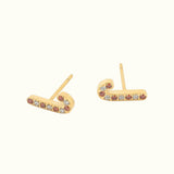 Crystal Candy Cane Stud Earrings