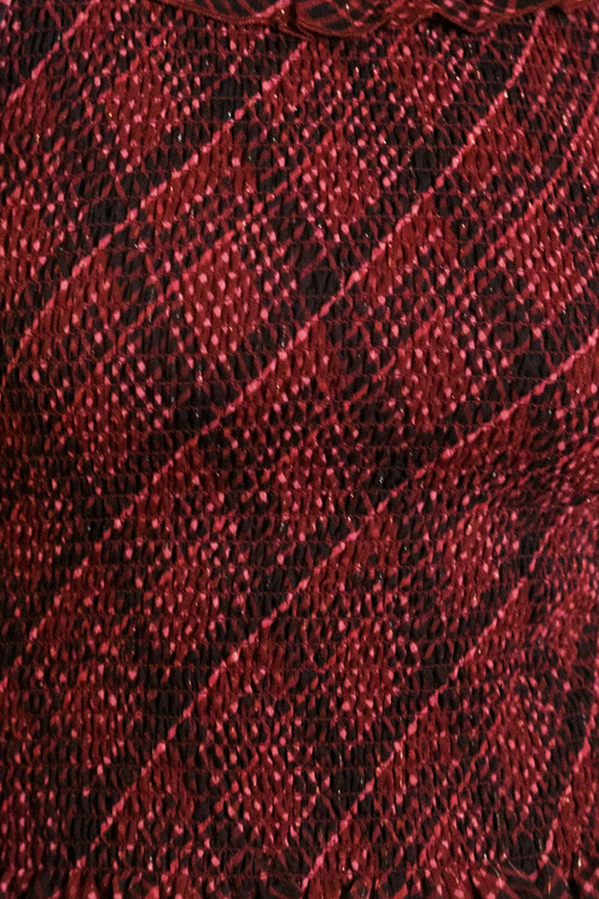 Annalise Top in Garnet Tinsel Plaid