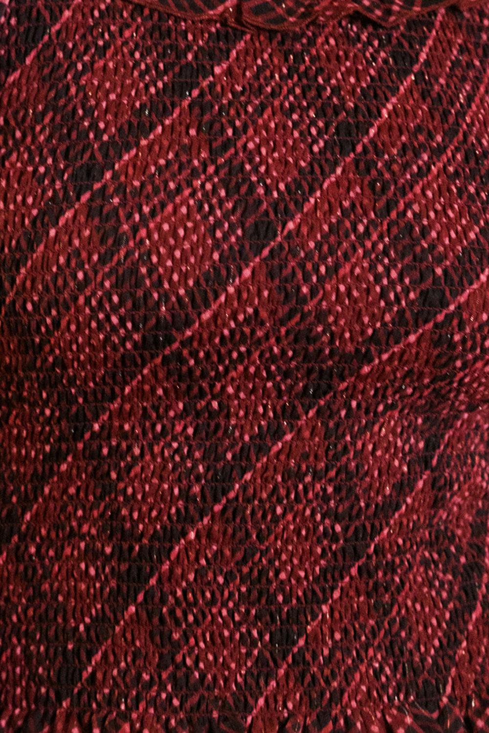 Annalise Top in Garnet Tinsel Plaid