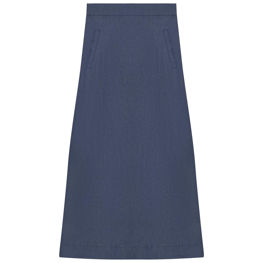 Long Denim Skirt With Pockets