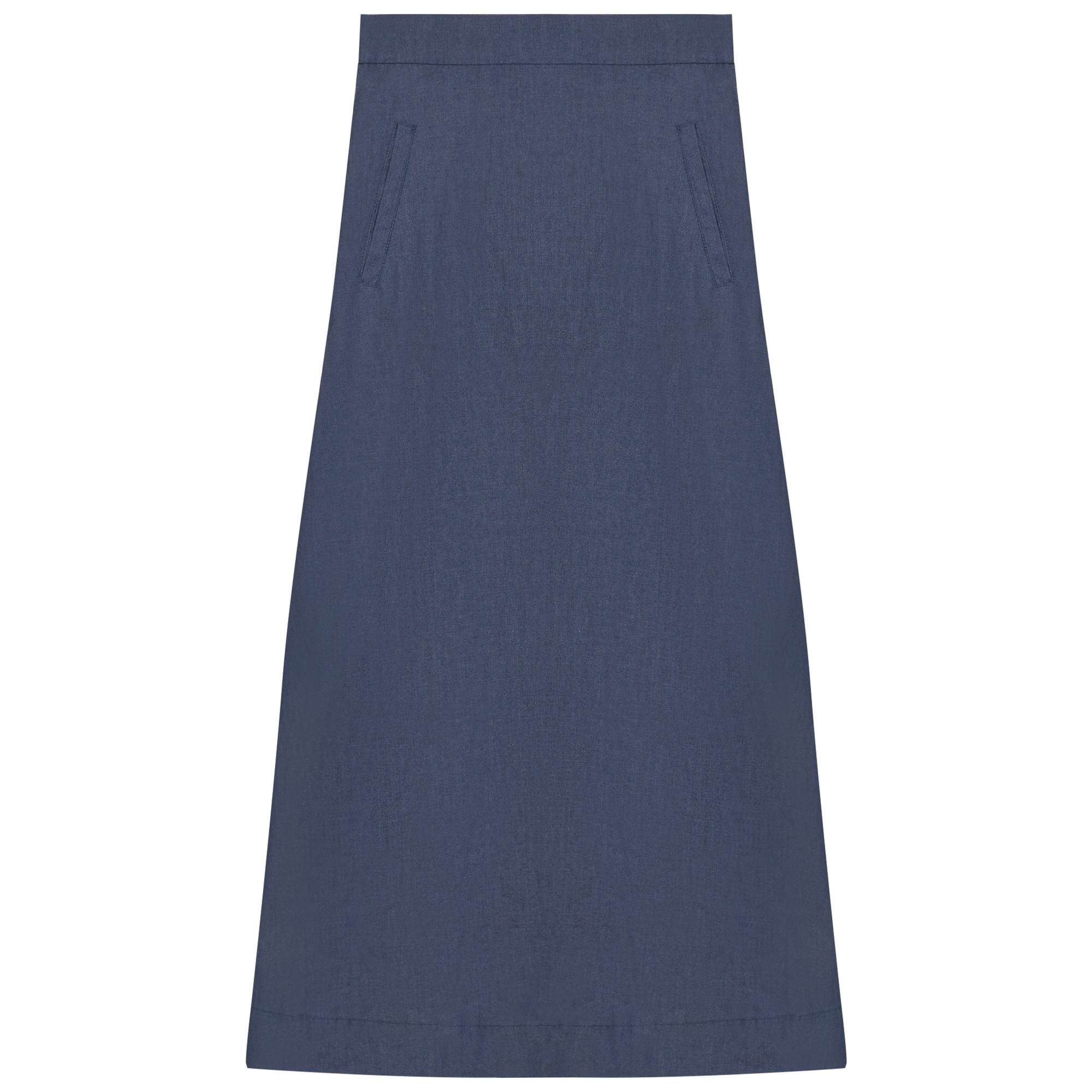 Long Denim Skirt With Pockets