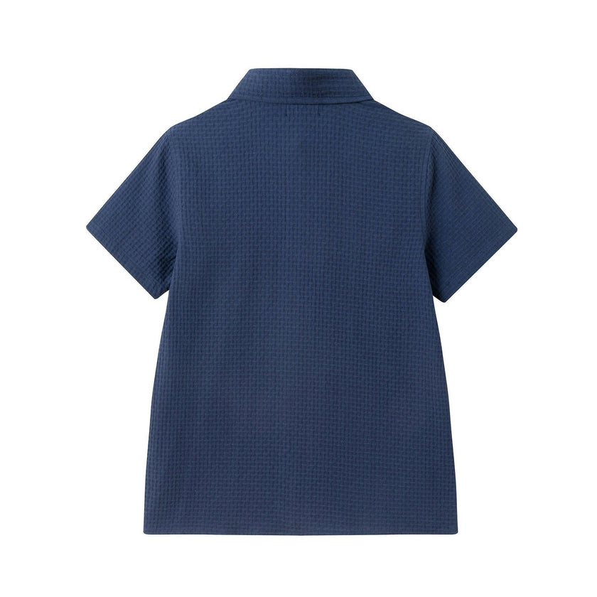 Tween Boys Basket Weave Buttondown Shirt | Navy